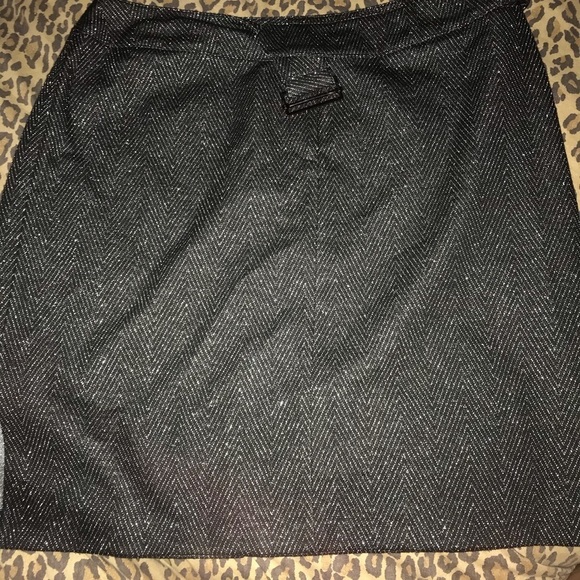 Express  size 12 black silver metallic threading self belted mini skirt - Picture 6 of 13